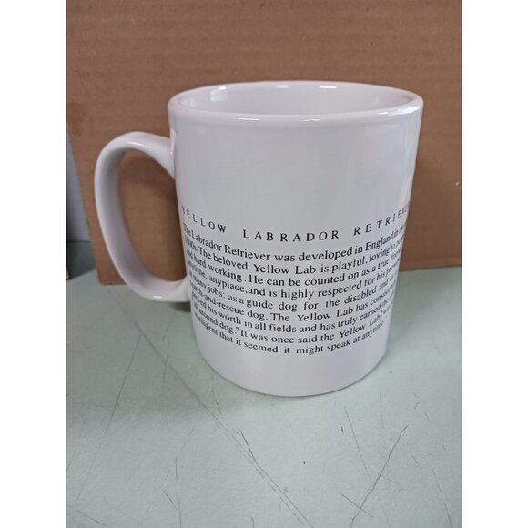 Yellow Labrador Retriever Dog 16oz Coffee Mug With Write Up History Of The Breed - Picture 2 of 5